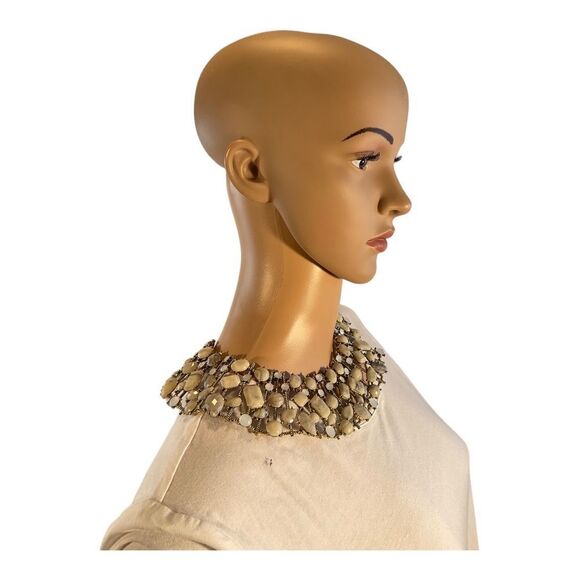 Sophia + Kate Collection Women’s Gemstone Collar Necklace Ivory And Gold. - Picture 7 of 16